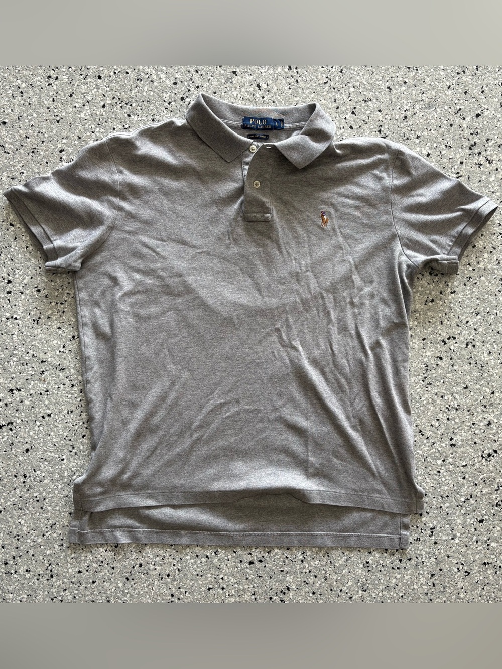 Polo by Ralph Lauren Men's Heather Gray Short-Sleeve Pima Soft Touch Polo Shirt
